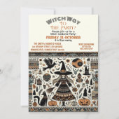 ウィッチウェイノルディックボヘミアンハロウィーンの衣装パーティー 招待状 (正面)