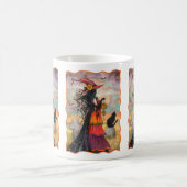 ウィッチウェイ ハロウィーン 魔女と猫 ファンタジーアート コーヒーマグカップ (中央)