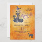 ウィッチウォーターカラーハロウィーンバチェロレッテ 招待状 (正面)