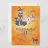 ウィッチウォーターカラーハロウィーンブライダルシャワーパーティー 招待状 (正面)