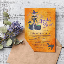 ウィッチウォーターカラーハロウィーンブライダルシャワーパーティー 招待状