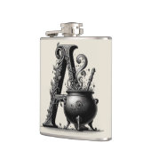 ウィッチカルドロンウィッチリーレターアカスタムイニシャル フラスク (左)