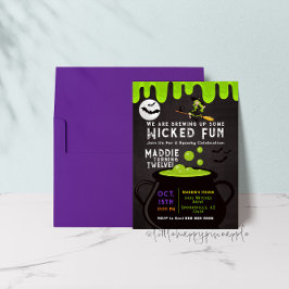 ウィッチカルドロンハロウィーン誕生日招待状 招待状