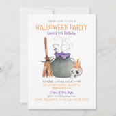 ウィッチカルドロンハロウィーン誕生日招待状 招待状 (正面)