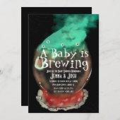 ウィッチカルドロン不気味フォグベビーシャワー招待状 招待状 (正面/裏面)