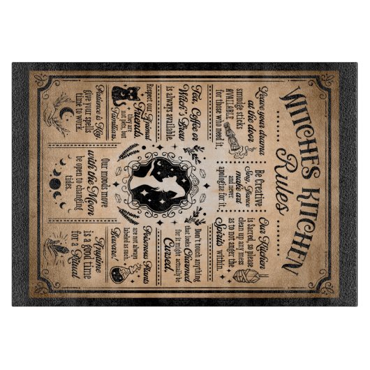 ウィッチキッチンルールヴィンテージハロウィーン カッティングボード (正面)