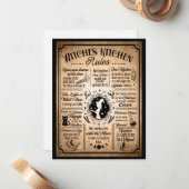 ウィッチキッチンルールヴィンテージハロウィーン ノートカード (正面/裏面インサイチュ)