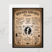 ウィッチキッチンルールヴィンテージハロウィーン ノートカード (正面/裏面)