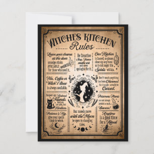 ウィッチキッチンルールヴィンテージハロウィーン ノートカード