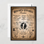 ウィッチキッチンルールヴィンテージハロウィーン ポストカード (正面/裏面)