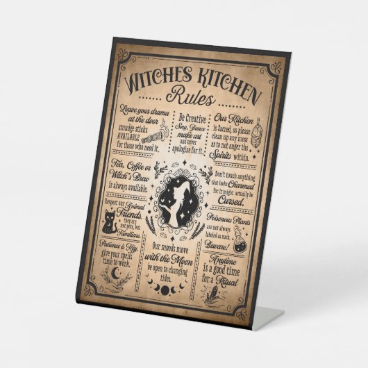 ウィッチキッチンルールヴィンテージハロウィーン 台座サイン (正面)