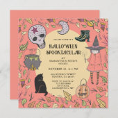 ウィッチキッドハローウィンパーティ 招待状 (正面/裏面)