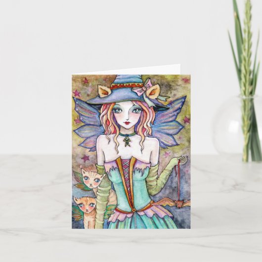 ウィッチキティキャットこうもり*ナイトウォーカー*空白のカード カード (正面)