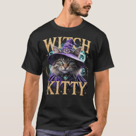 ウィッチキティTシャツ: ハロウィーンの猫好きのためのTee Tシャツ