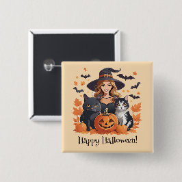 ウィッチキャッツこうもり&カボキンハロウィーン 缶バッジ