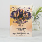 ウィッチキャットオータムカボチャハロウィーン 招待状 (スタンド正面)