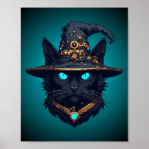 ウィッチキャットサイバーパンクメカハロウィンネオンメガネ