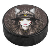 ウィッチキャットハロウィン不気味なかわいいポートレート アイスホッケーパック (3/4)