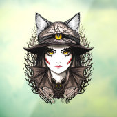 ウィッチキャットハロウィン不気味なかわいいポートレート ウィンドウサイン (シート3)