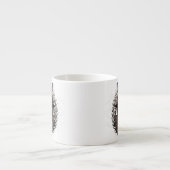 ウィッチキャットハロウィン不気味なかわいいポートレート エスプレッソカップ (正面)