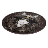 ウィッチキャットハロウィン不気味なかわいいポートレート カッティングボード (角)