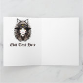 ウィッチキャットハロウィン不気味なかわいいポートレート カード (内部)