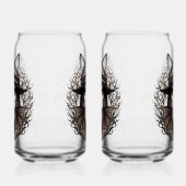 ウィッチキャットハロウィン不気味なかわいいポートレート ガラス缶 (左)