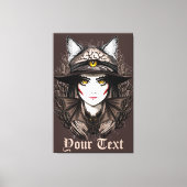 ウィッチキャットハロウィン不気味なかわいいポートレート キャンバスプリント (正面)