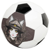 ウィッチキャットハロウィン不気味なかわいいポートレート サッカーボール (3/4)