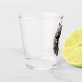 ウィッチキャットハロウィン不気味なかわいいポートレート ショットグラス (左)