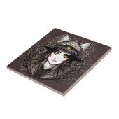 ウィッチキャットハロウィン不気味なかわいいポートレート タイル (側面)