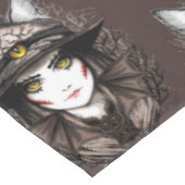 ウィッチキャットハロウィン不気味なかわいいポートレート テーブルクロス (アングル)
