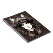 ウィッチキャットハロウィン不気味なかわいいポートレート ノートブック (右側)