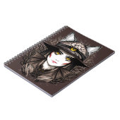 ウィッチキャットハロウィン不気味なかわいいポートレート ノートブック (左側)