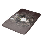 ウィッチキャットハロウィン不気味なかわいいポートレート バスマット (アングル)