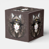 ウィッチキャットハロウィン不気味なかわいいポートレート フェイバーボックス (裏面サイド)