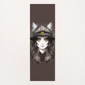 ウィッチキャットハロウィン不気味なかわいいポートレート ヨガマット (正面)