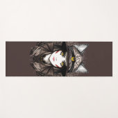 ウィッチキャットハロウィン不気味なかわいいポートレート ヨガマット (正面(横))