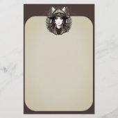 ウィッチキャットハロウィン不気味なかわいいポートレート 便箋 (正面)