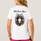 ウィッチキャットハロウィン不気味なかわいいポートレート Tシャツ (裏面)