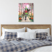 ウィッチキャットハロウィーンギャラリーキャンバスプリントプリント キャンバスプリント (インサイチュ (寝室))
