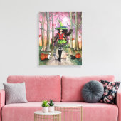 ウィッチキャットハロウィーンギャラリーキャンバスプリントプリント キャンバスプリント (インサイチュ (リビング))