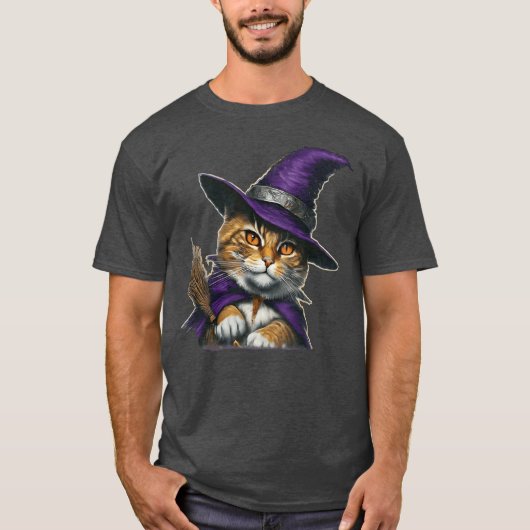 ウィッチキャットハロウィーンヴィンテージ Tシャツ (正面)