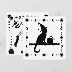 ウィッチキャットハローウィンパーティ招待状 シーズンカード