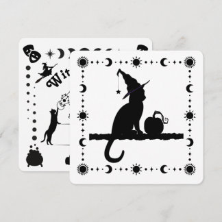 ウィッチキャットハローウィンパーティ招待状 シーズンカード