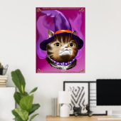 ウィッチキャット顔ポスター ポスター (ホームオフィス)