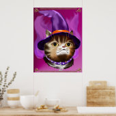 ウィッチキャット顔ポスター ポスター (キッチン)