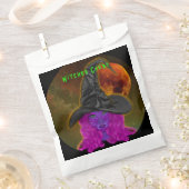 ウィッチキャンディハロウィーンウィッチトリックまたはトリート フェイバーバッグ (クリップ留めされた状態)