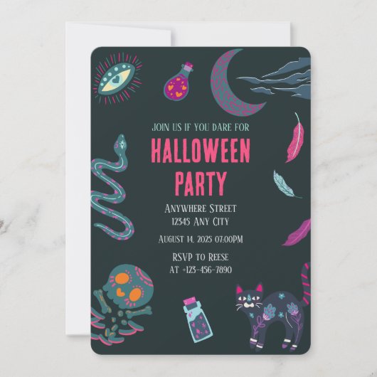 ウィッチクラフツハローウィンパーティ招待状 招待状 (正面)