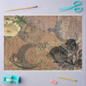 ウィッチクラフトハロウィーンブラックイエローローズエフェメラ 薄葉紙 (クラフト)